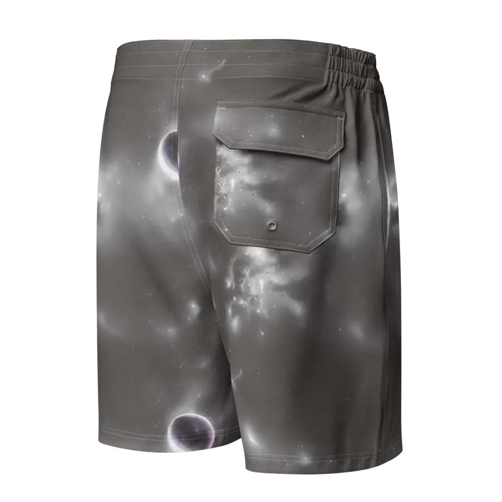 Silver Nebula on Men's Board Shorts — Back