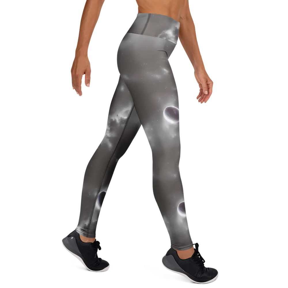 Silver Nebula on Yoga Leggings — Right