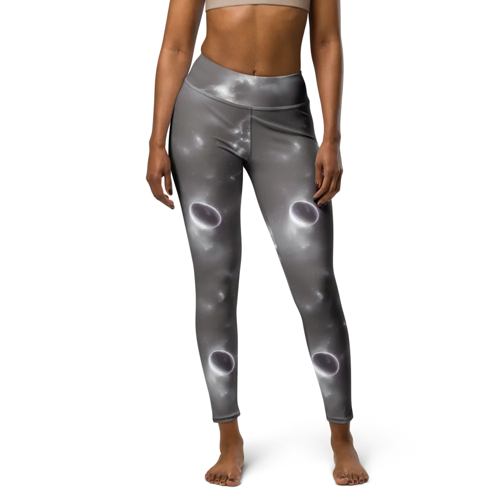 Silver Nebula on Yoga Leggings — Front