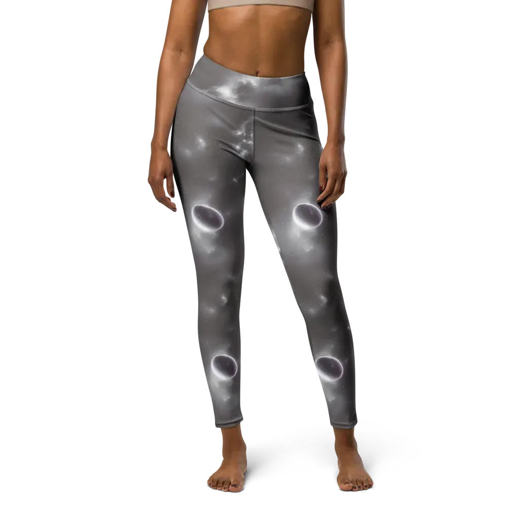 Silver Nebula on Yoga Leggings — Front