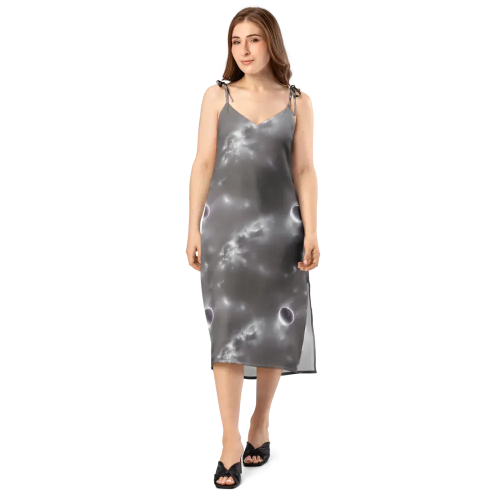 Silver Nebula on Slip Dress — Front