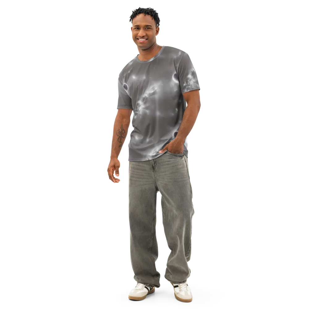 Silver Nebula on Men's Cotton Crew Neck T-Shirt — Front