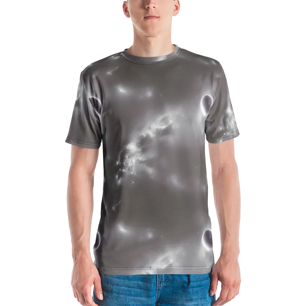 Silver Nebula on Men's Crew Neck T-Shirt — Front