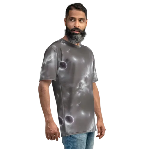 Silver Nebula on a Men's Crew Neck T-Shirt