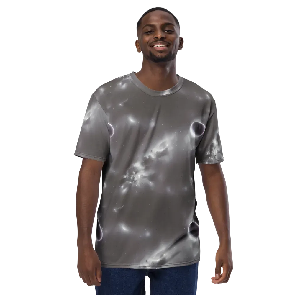Silver Nebula on Men's Crew Neck T-Shirt — Front