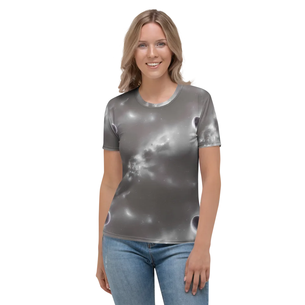 Silver Nebula on Women's Crew Neck T-Shirt — Front