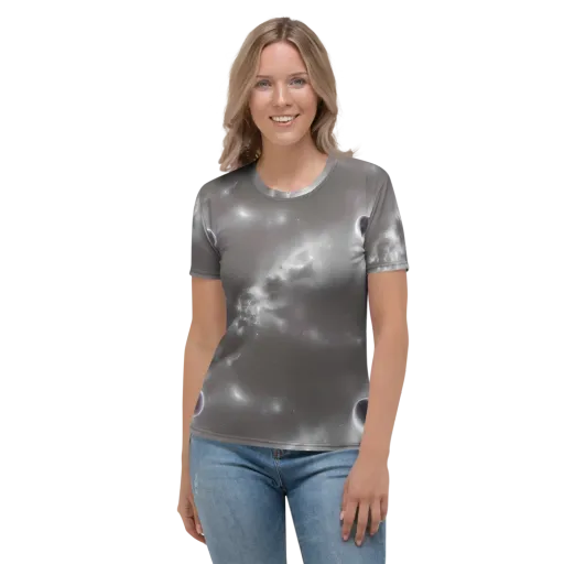 Silver Nebula on a Women's Crew Neck T-Shirt