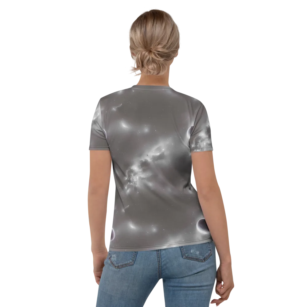 Silver Nebula on Women's Crew Neck T-Shirt — Back