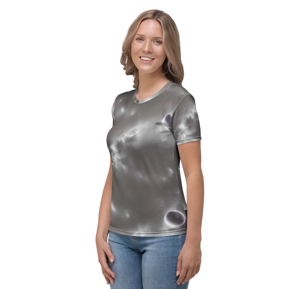 Silver Nebula on Women's Crew Neck T-Shirt — Left