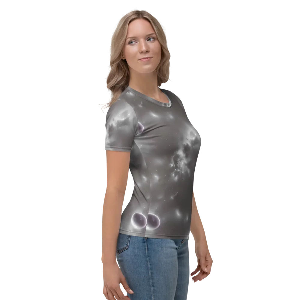 Silver Nebula on Women's Crew Neck T-Shirt — Right