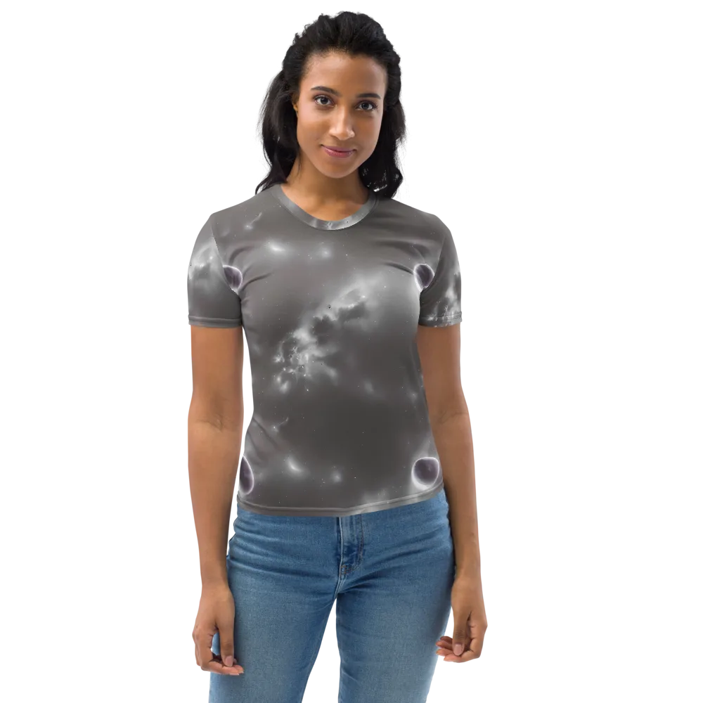 Silver Nebula on Women's Crew Neck T-Shirt — Front