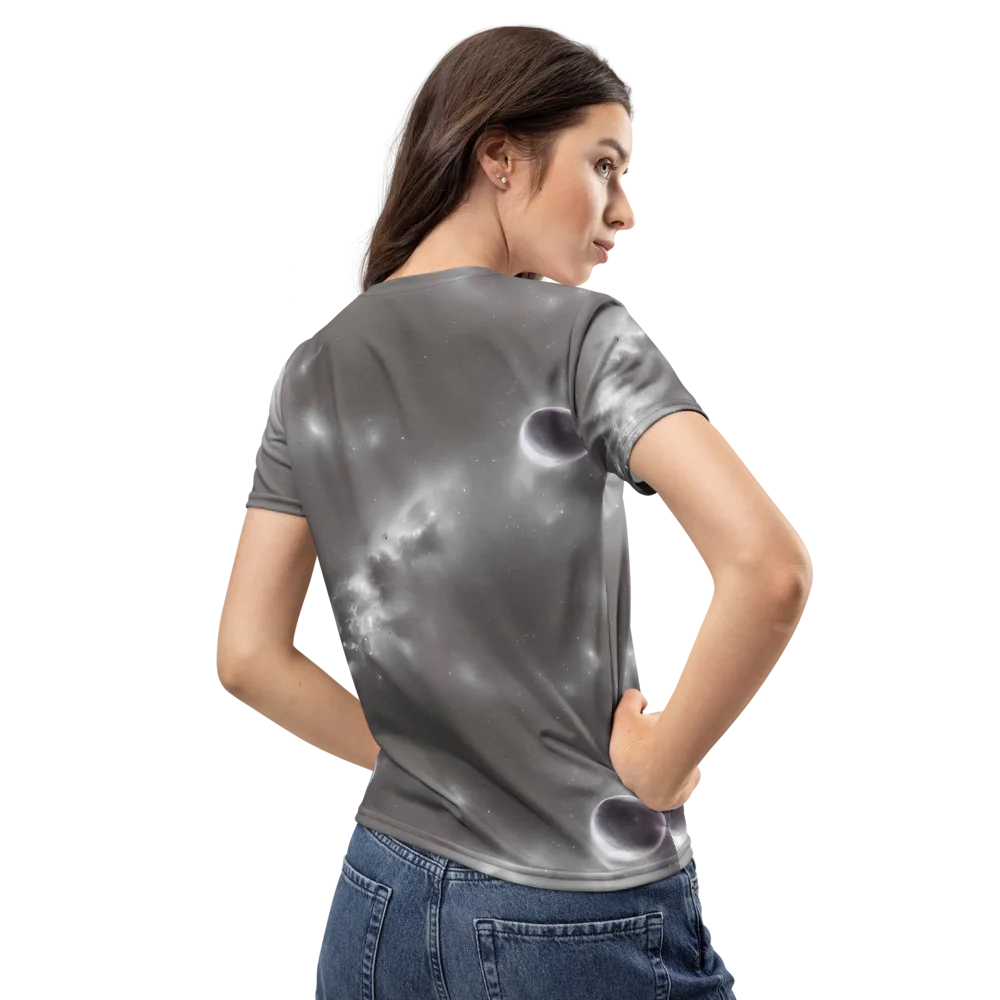 Silver Nebula on Women's Crew Neck T-Shirt — Back