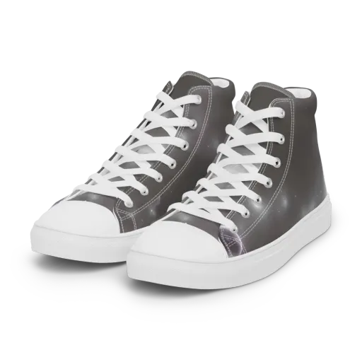 Silver Nebula on a Women's High Top Canvas Shoes