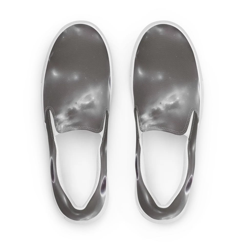 Silver Nebula on Men's Slip-On Canvas Shoes — Front