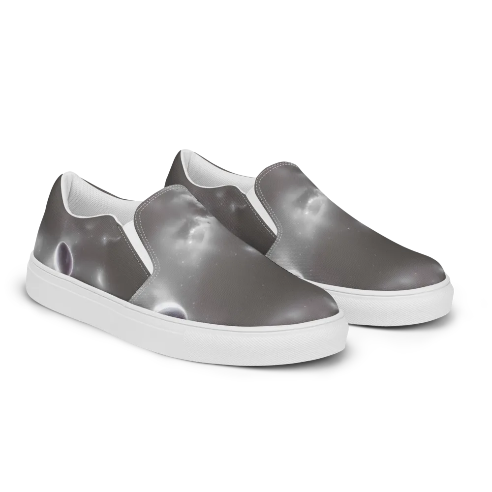 Silver Nebula on Men's Slip-On Canvas Shoes — Right Front