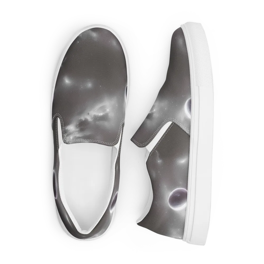 Silver Nebula on Men's Slip-On Canvas Shoes — Front