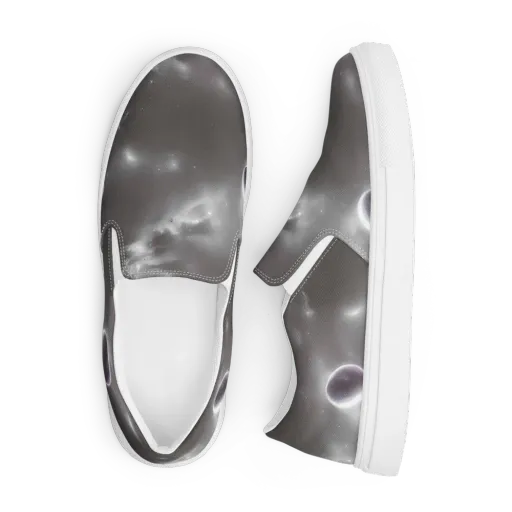 Silver Nebula on a Men's Slip-On Canvas Shoes