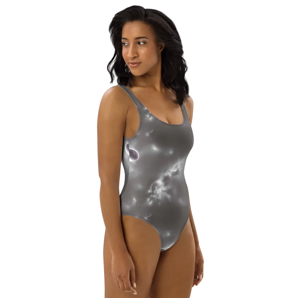 Silver Nebula on One-Piece Swimsuit — Right