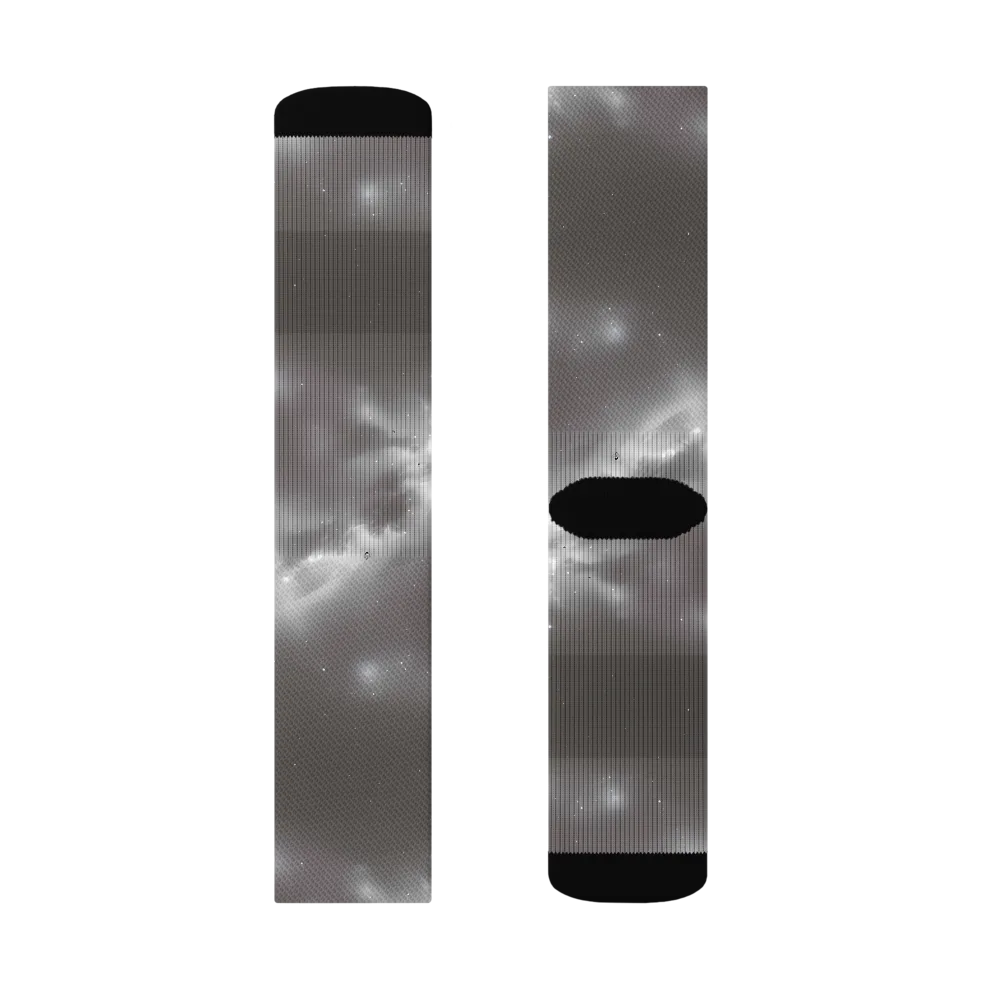 Silver Nebula on Socks — Left Sock