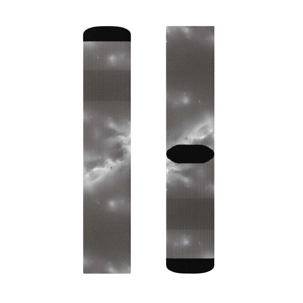 Silver Nebula on Socks — Right Sock