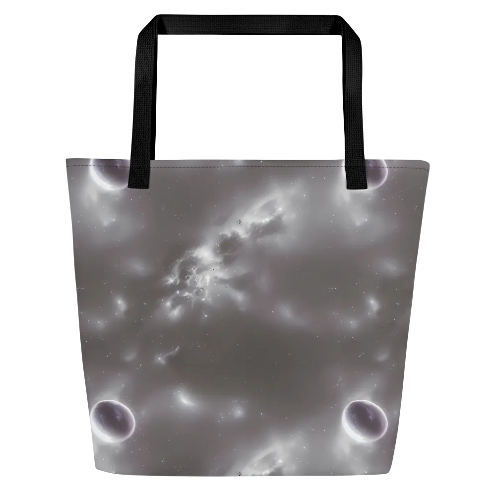 Silver Nebula on Large Tote Bag W/ Pocket — Front