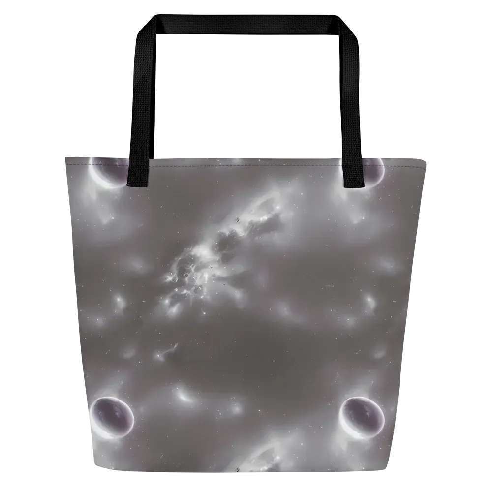 Silver Nebula on Large Tote Bag W/ Pocket — Front