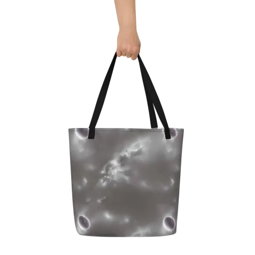 Silver Nebula on a Large Tote Bag W/ Pocket
