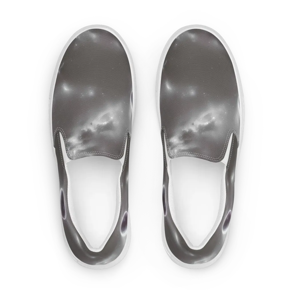 Silver Nebula on Women's Slip-On Canvas Shoes — Front
