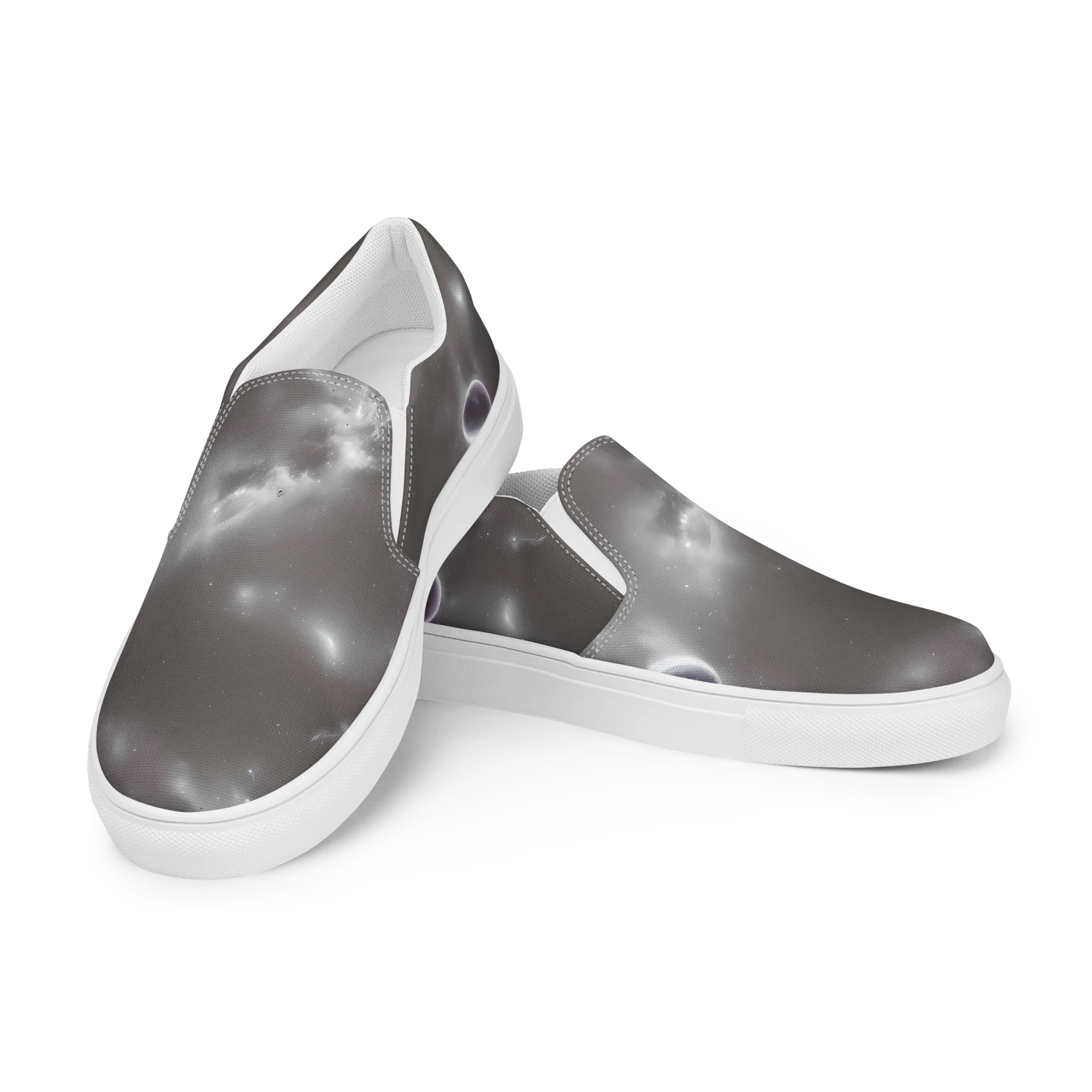 Silver Nebula on Women's Slip-On Canvas Shoes — Left Front