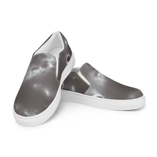 Silver Nebula on a Women's Slip-On Canvas Shoes