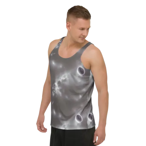 Silver Nebula on a Men's Tank Top