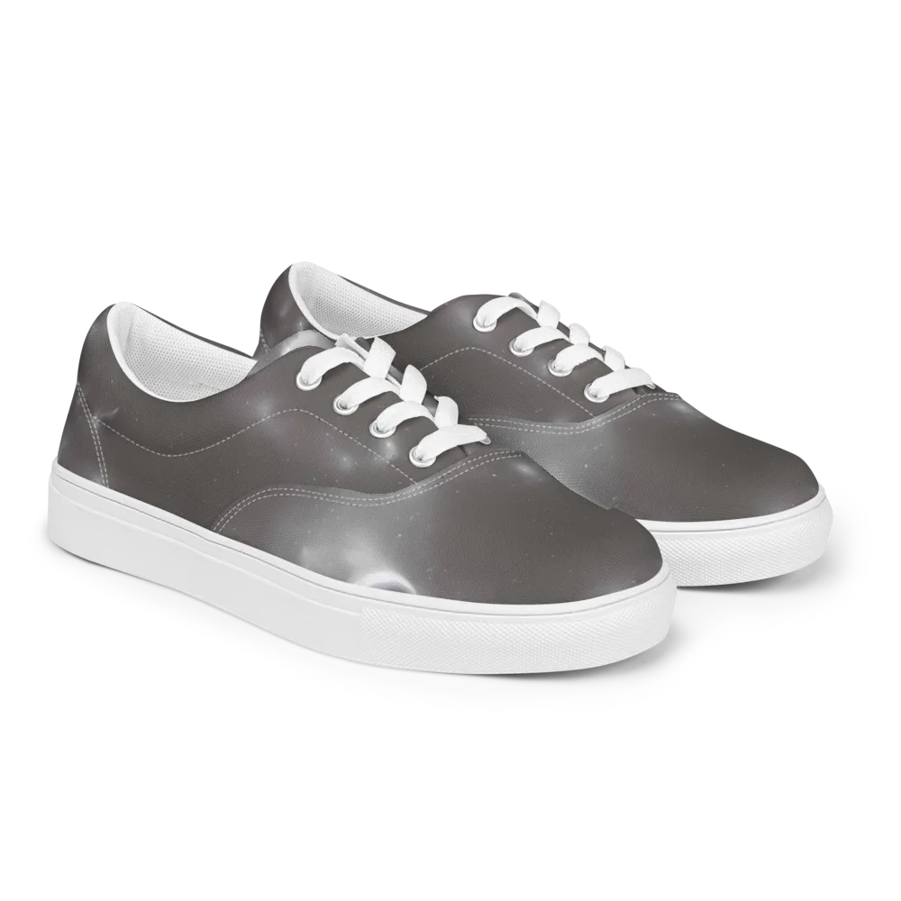 Silver Nebula on Men's Lace-Up Canvas Shoes — Right Front