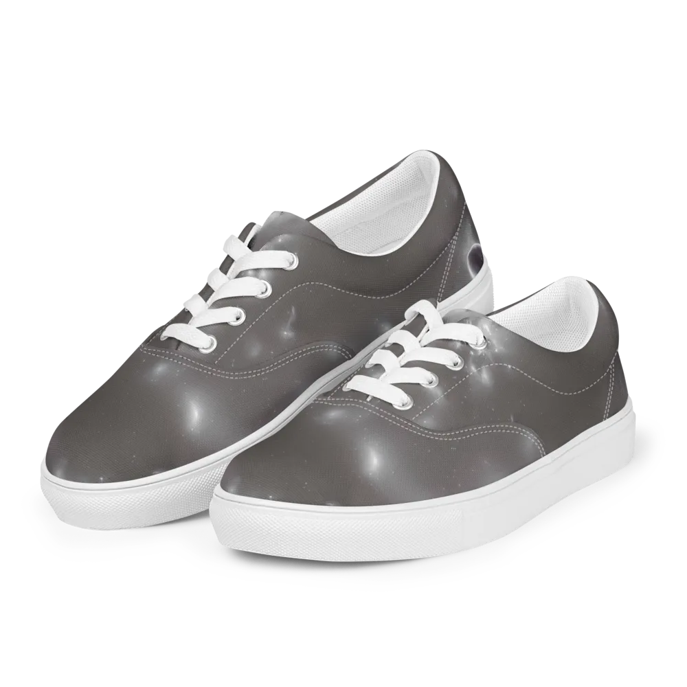 Silver Nebula on Men's Lace-Up Canvas Shoes — Left Front