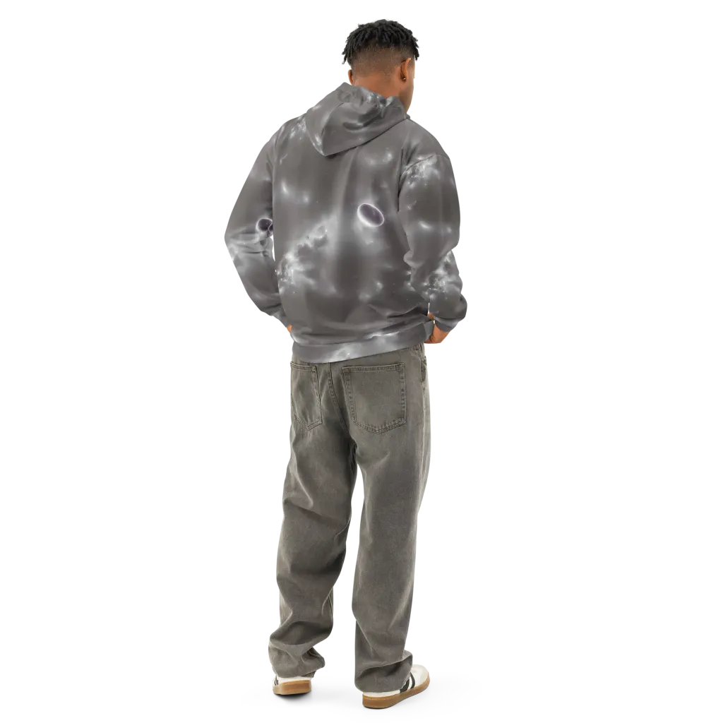 Silver Nebula on Cotton Hoodie — Back