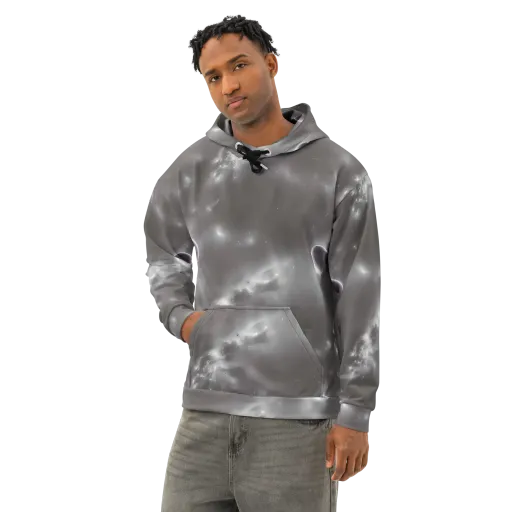 Silver Nebula on a Cotton Hoodie