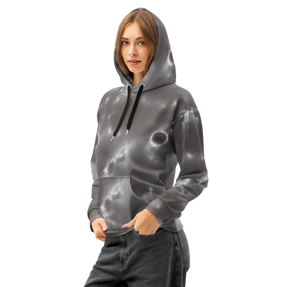 Silver Nebula on Cotton Hoodie — Left Front