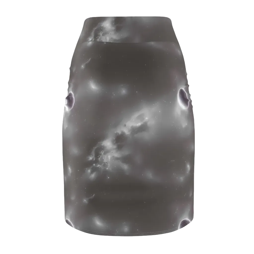 Silver Nebula on Pencil Skirt — Back