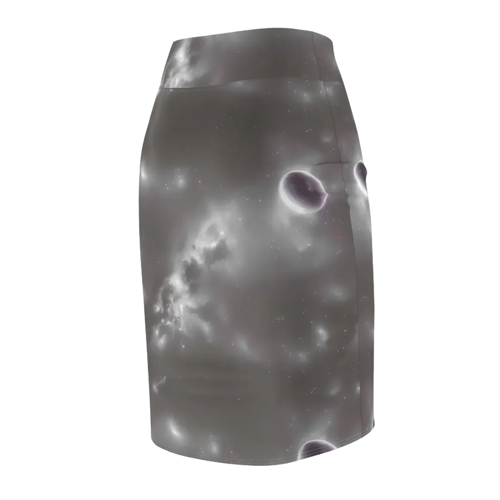 Silver Nebula on Pencil Skirt — Back Side