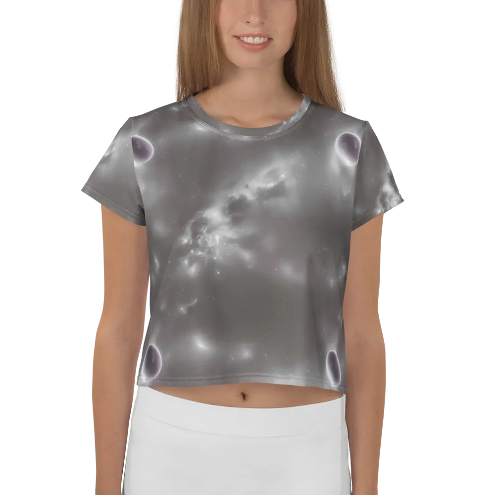Silver Nebula on Crop Tee — Front