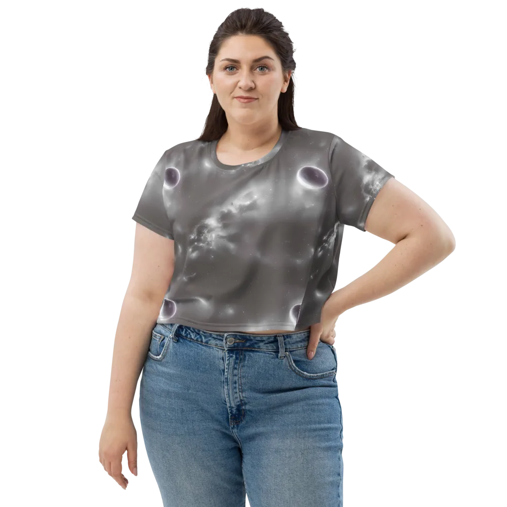 Silver Nebula on Crop Tee — Front