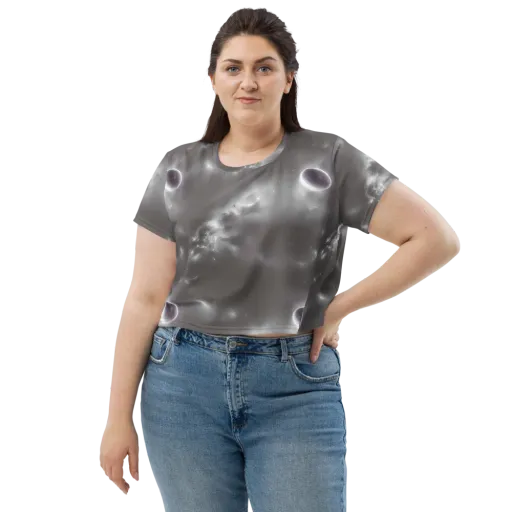 Silver Nebula on a Crop Tee