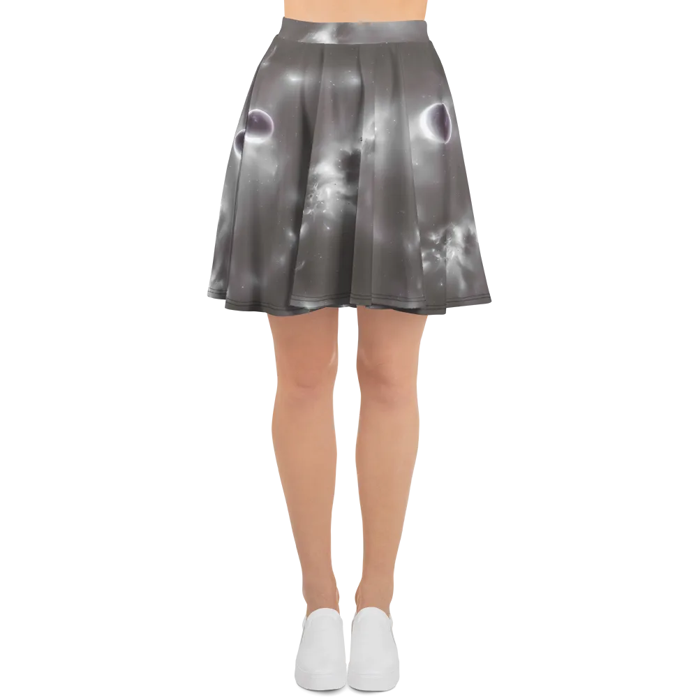 Silver Nebula on Skater Skirt — Front
