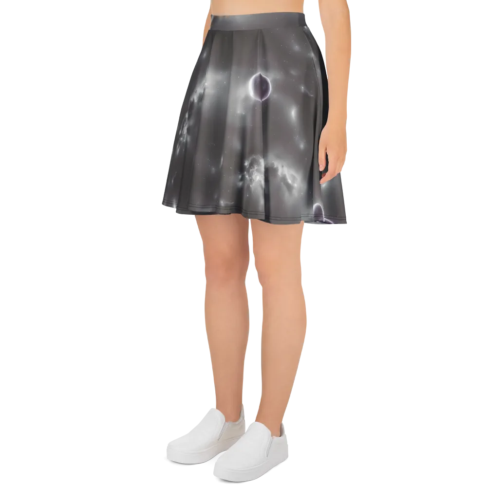 Silver Nebula on Skater Skirt — Left