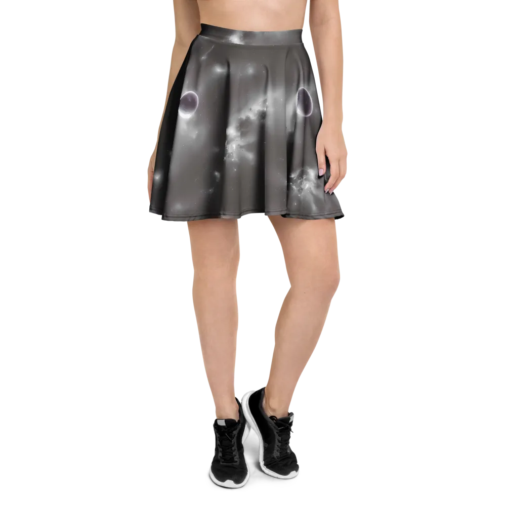 Silver Nebula on Skater Skirt — Front