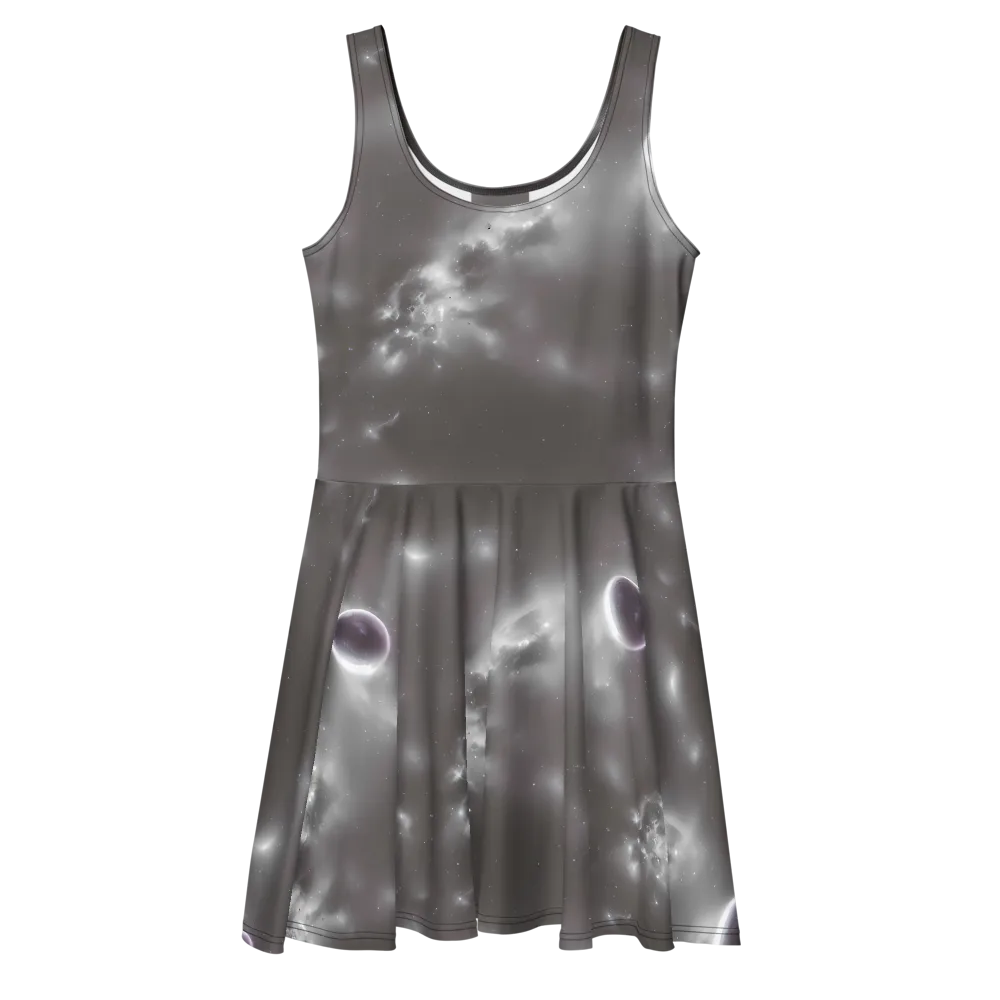 Silver Nebula on Skater Dress — Front