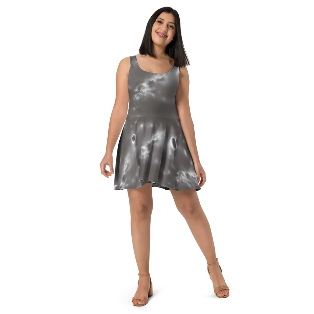 Silver Nebula on Skater Dress — Front