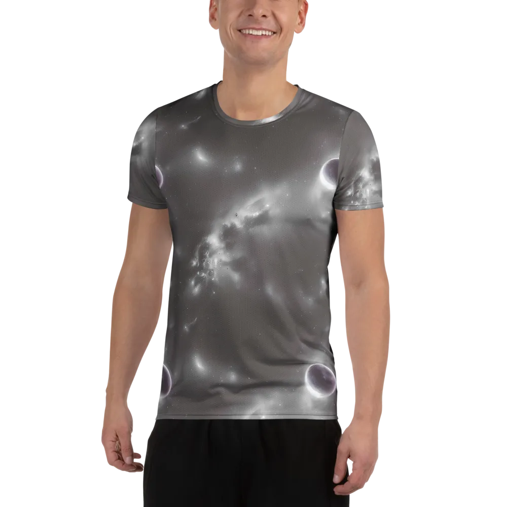 Silver Nebula on Men's Athletic T-Shirt — Front