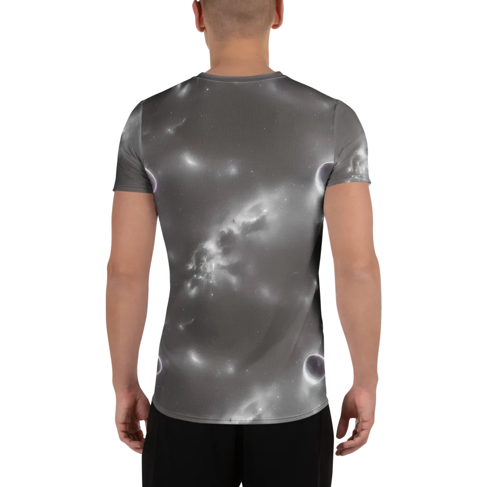Silver Nebula on Men's Athletic T-Shirt — Back