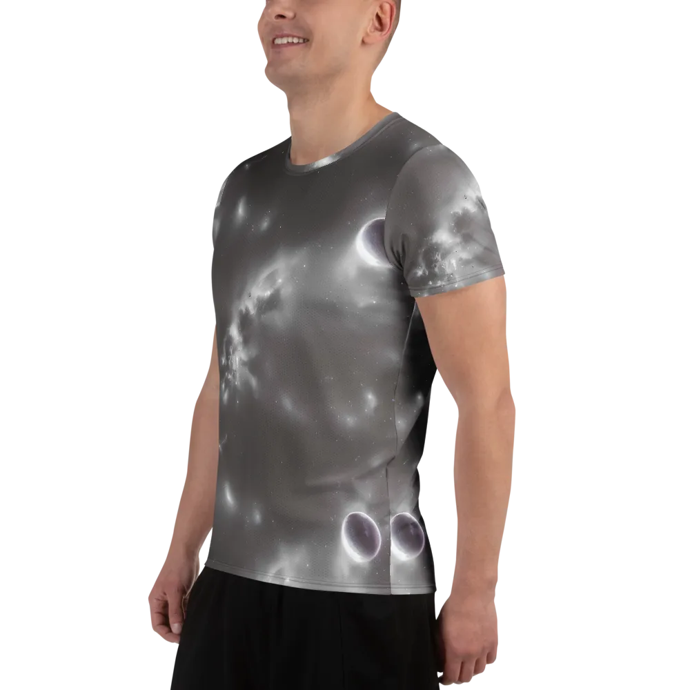 Silver Nebula on Men's Athletic T-Shirt — Left