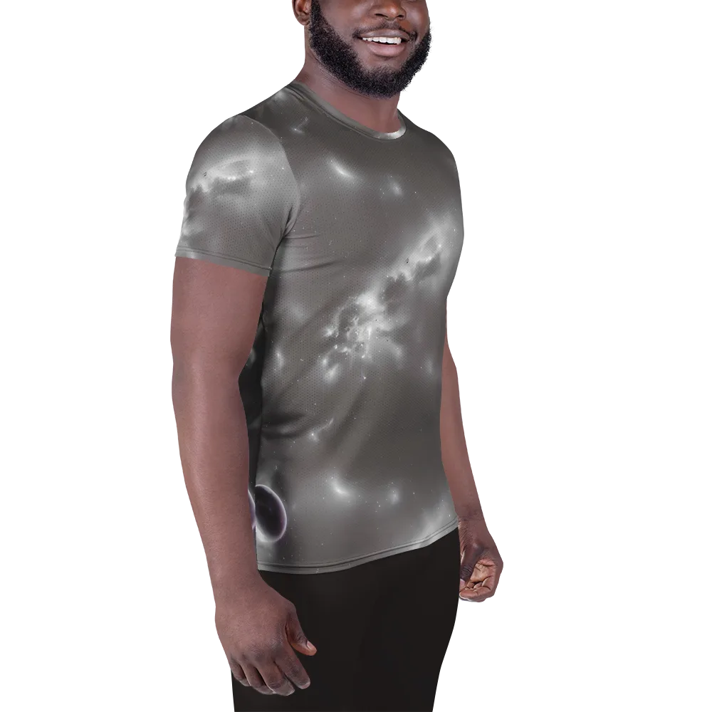 Silver Nebula on Men's Athletic T-Shirt — Right